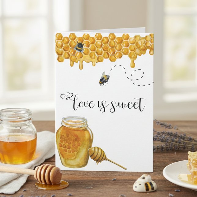 Honey Bee Anniversary Love is Sweet Card (Creator Uploaded)