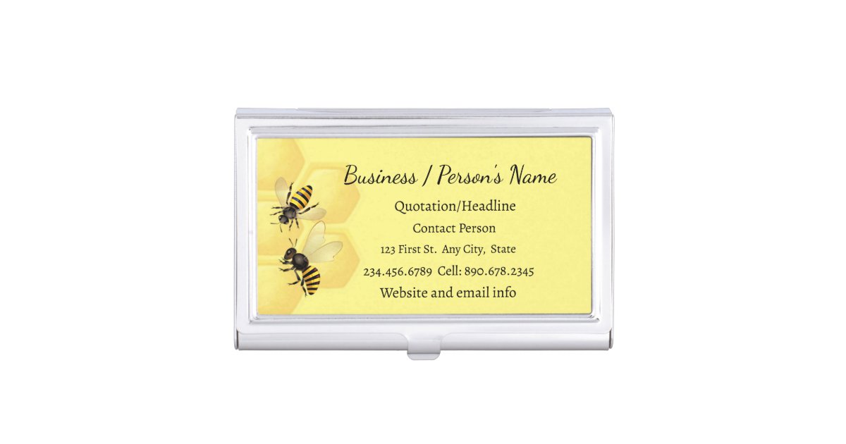  Honey Bumble Bee Texture Personalized Initial Black