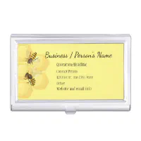  Honey Bumble Bee Texture Personalized Initial Black