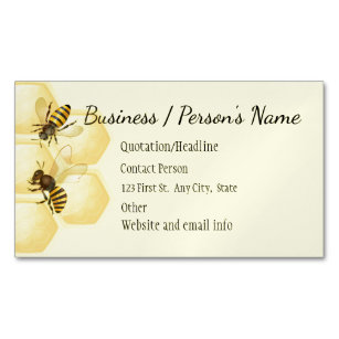 Honey Bee Apiary Business Custom Business Card Magnet