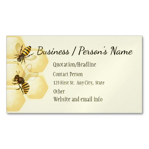 Honey Bee Apiary Business Custom Business Card Magnet