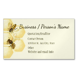 Honey Bee Apiary Business Custom Card Magnet