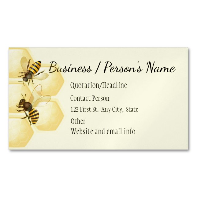 Honey Bee Apiary Business Custom Card Magnet (Front)
