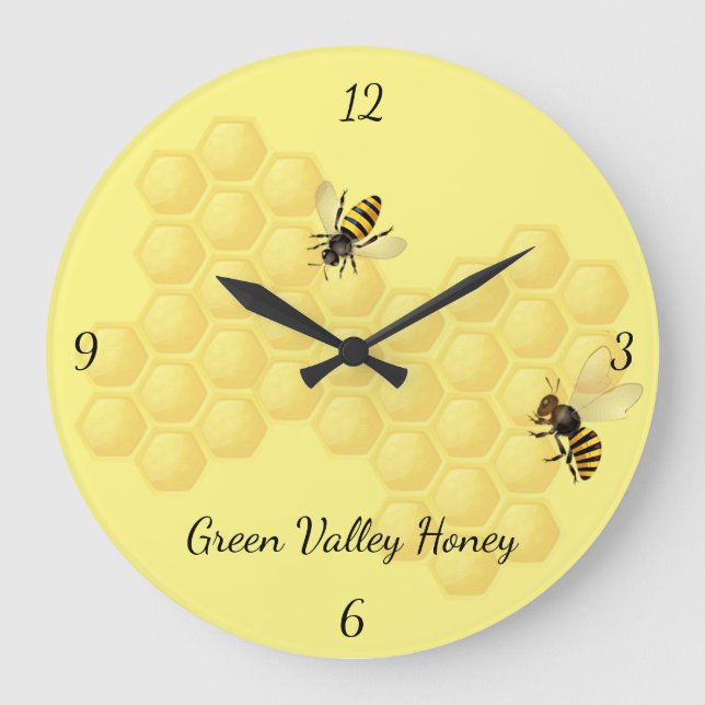 Honey Bee Apiary Business Custom Large Clock (Front)