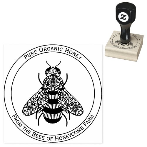 Honey Bee Apiary Rubber Stamp