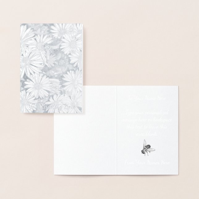 Honey Bee Art Card Wildflower Custom Greeting Card (Display)