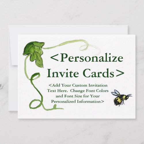 Honey Bee Art Custom Party Invitations