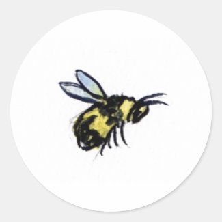 Honey Bee Art Painting Label Stickers