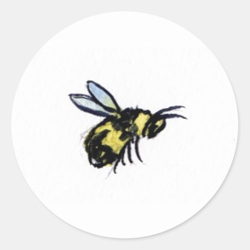 Honey Bee Art Painting Label Stickers