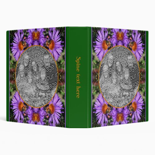 Honey Bee Aster Flower Create Your Own Photo 3 Ring Binder