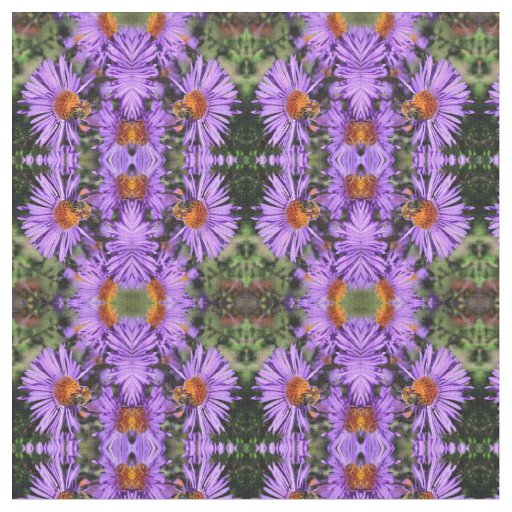 Honey Bee Aster Flower Nature Pattern Fabric