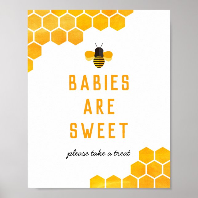 Honey Bee Babies Are Sweet Favor Signs (Front)