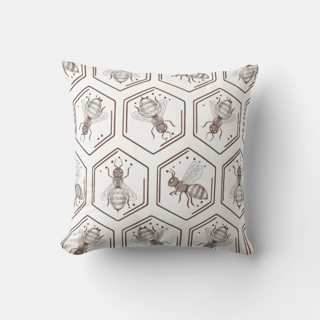 Honey Bee Baby Blanket Throw Pillow (Front)