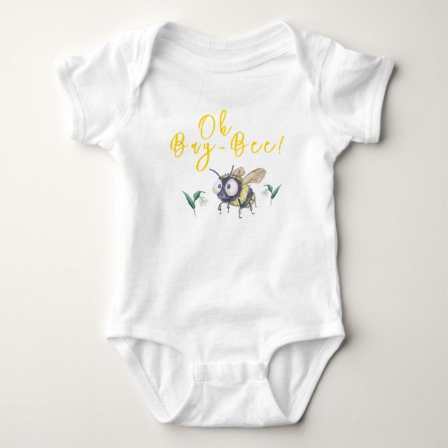 Honey Bee Baby Shower Baby Bodysuit (Front)