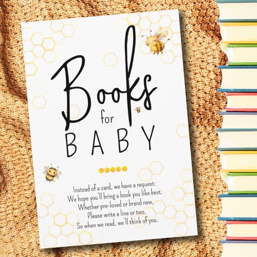 Honey Bee Baby Shower Book Request Enclosure Card