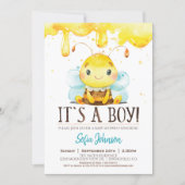 Honey Bee Baby Shower Boy Invitation (Front)