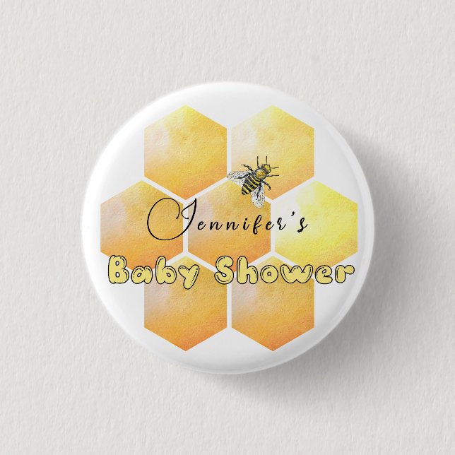 Honey Bee Baby Shower  Button (Front)