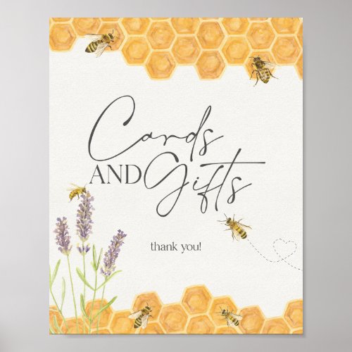 honey bee baby shower cards and gifts sign