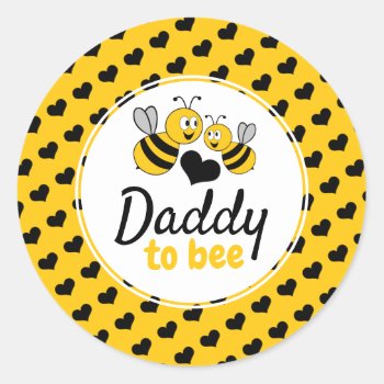 Honey Bee  Baby Shower Classic Round Sticker by StampedyStamp at Zazzle