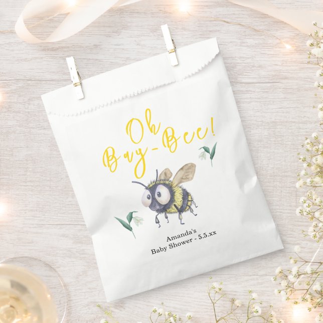 Honey Bee Baby Shower Favor Bag (Clipped)