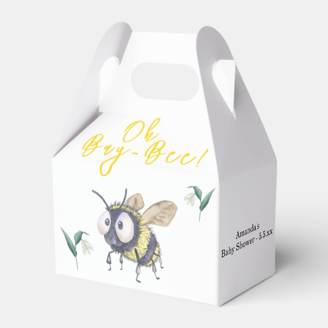 Honey Bee Baby Shower Favor Boxes (Front Side)