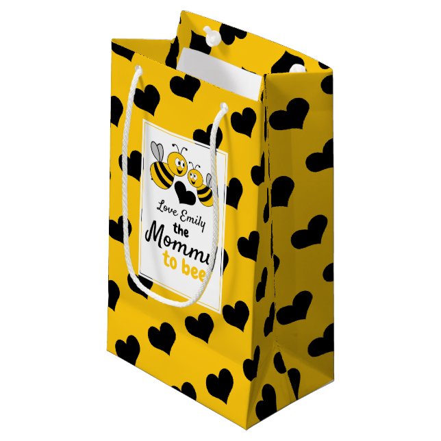 Honey Bee, Baby Shower Favor Small Gift Bag (Front Angled)