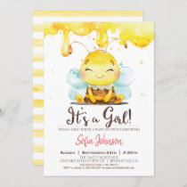 Honey Bee Baby Shower Girl Invitation