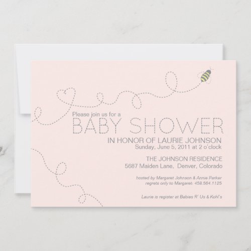 Honey Bee Baby Shower Invitation