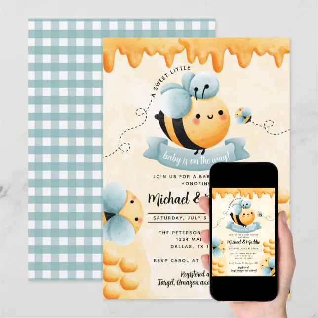 Honey Bee Baby Shower Invitation | Zazzle