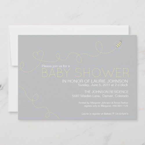 Honey Bee Baby Shower Invitation