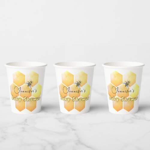 Honey Bee Baby Shower Paper Cups