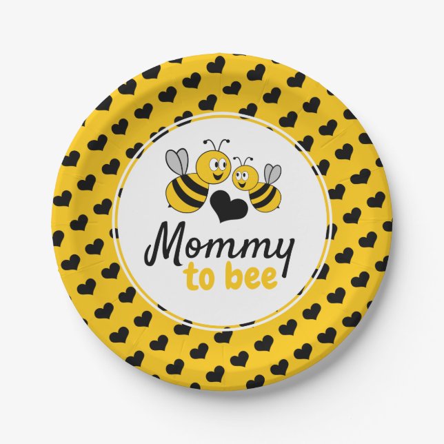 Honey Bee, Baby Shower Paper Plates (Front)