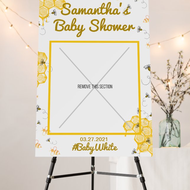 Honey Bee Baby Shower Photo Booth Frame Poster (In Situ (Stand))