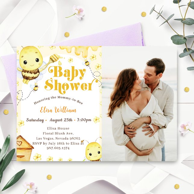 Honey Bee Baby Shower Photo Invitation (Creator Uploaded)