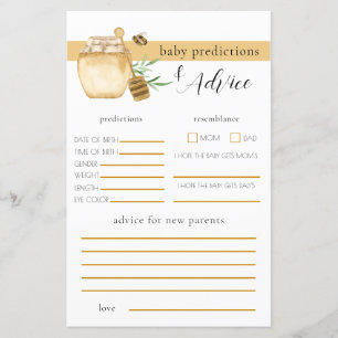 Honey Bee Baby Shower Prediction Game