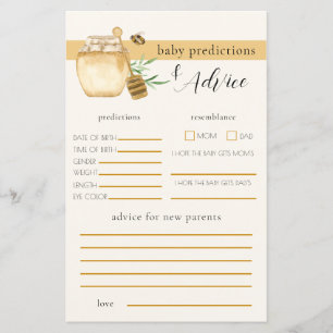Honey Bee Baby Shower Prediction Game