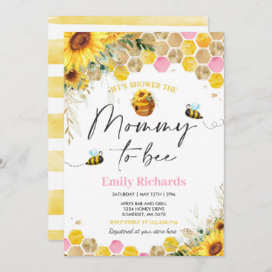 Honey Bee Baby Shower Sunflower Mommy To Bee Invitation