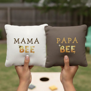 Honey Bee Baby Shower Team Mom vs Dad Cornhole Bags
