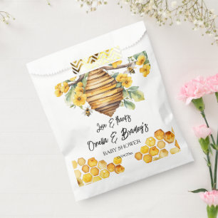 Honey bee baby shower thank you favor template bag