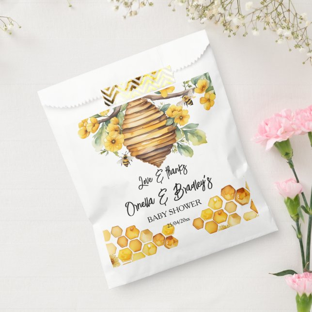 Honey bee baby shower thank you favor template bag (Sealed)