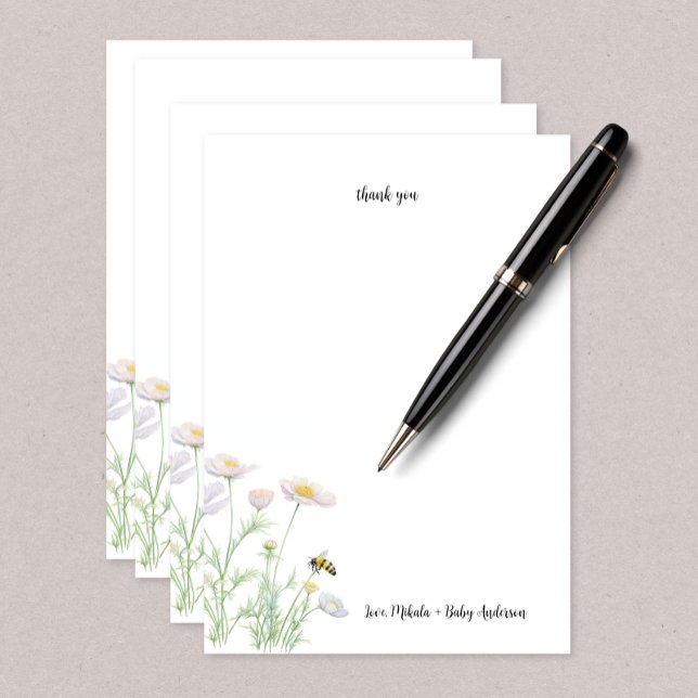 Honey Bee Baby Shower thank you note card (Creator Uploaded)