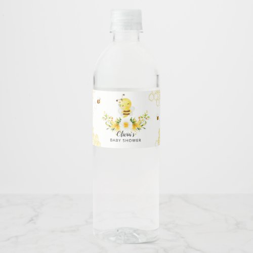 Honey Bee baby shower water bottle label