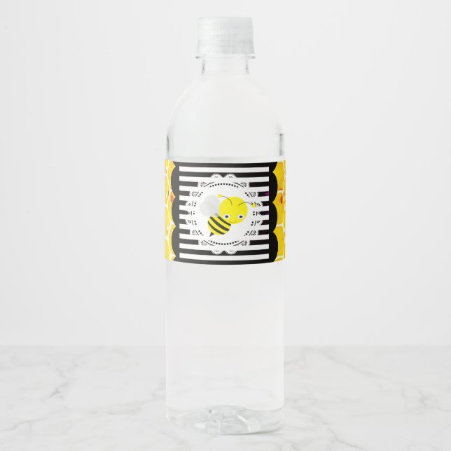 Honey Bee Baby Shower Water Bottle Labels (Front)