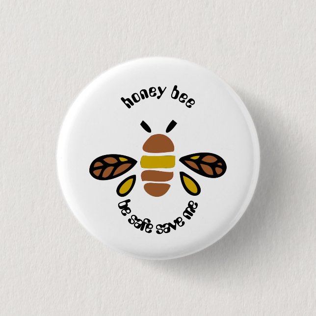 Honey bee badge rond - petit button (Front)