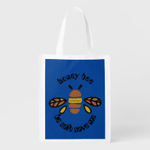 Honey Bee Bag - font amelia - deep blue color