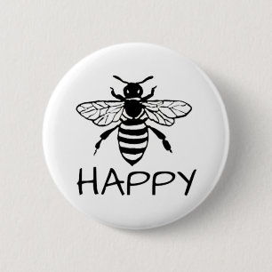 Honey Bee/ Be Happy Button