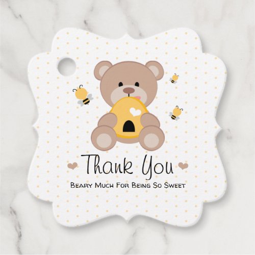 Honey Bee Bear Thank You Favor Tags
