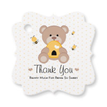 Honey Bee Bear Thank You Favor Tags