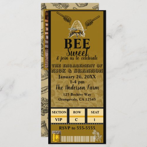 Honey Bee Beehive Birthday Party Event Ticket Invitation