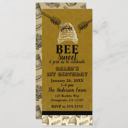 Honey Bee Beehive Birthday Party Event Ticket Invitation